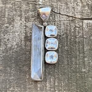 Starborn Creations Pendant Sterling Silver, White Topaz and Quartz Vintage
